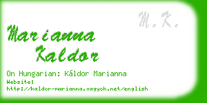 marianna kaldor business card